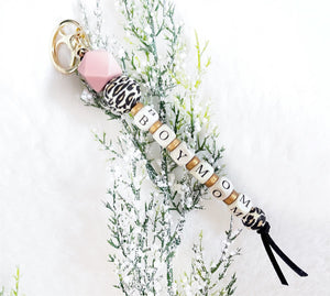 Trending Leopard Long Key Chain - Boy Mom - black leopard