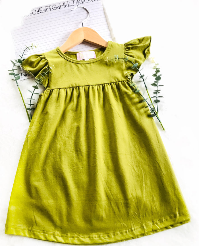 Olive Green Basic Dress