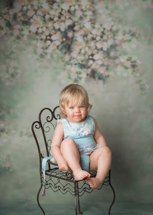 Kryssi Kouture Exclusive Girls Anastasia Ruffled Lace and Vintage Floral Romper