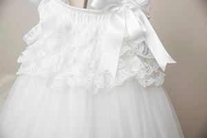 White Tulle Full Flower Girl Dress