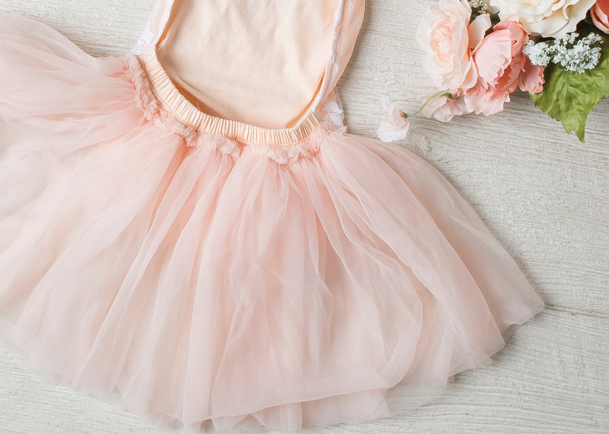 Peach Lace Vintage Tutu Romper