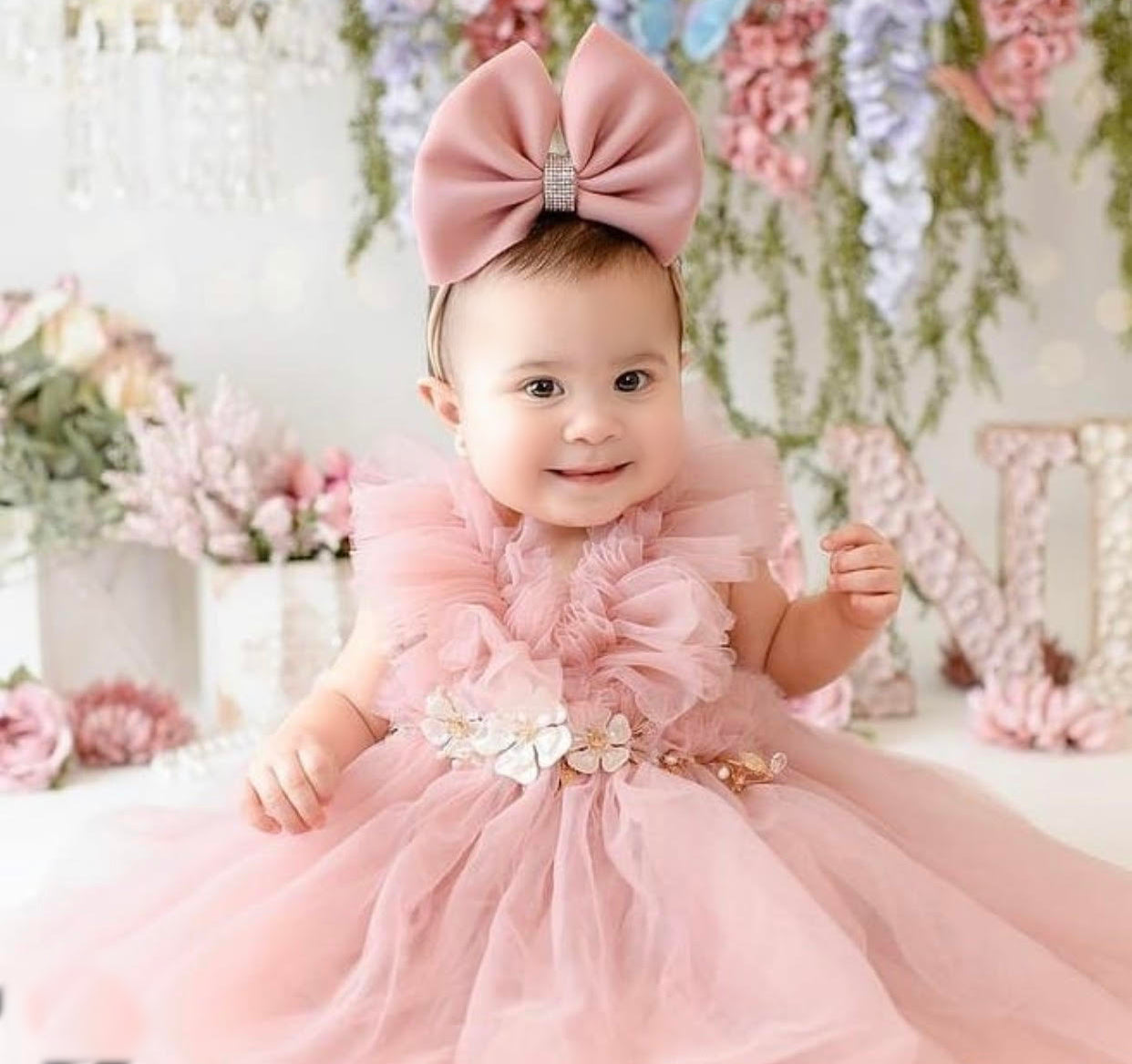 "BEST SELLER" Kryssi Kouture Girls Ruffled Tulle Dusty Rose Swan Dress