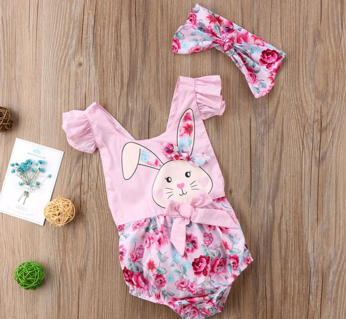 Pink Floral Bunny