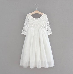 WHITE -  Veronica Soft White Eyelash Lace with Straight Skirt