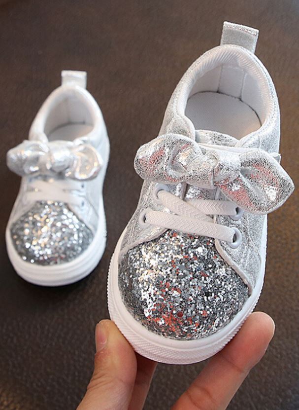 Girls Sparkle Velcro Runners