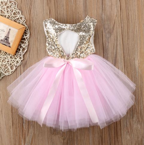 Pink & Gold Sequin Dress