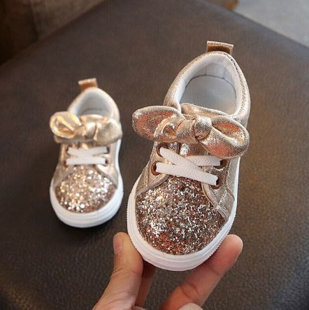 Girls Sparkle Velcro Runners