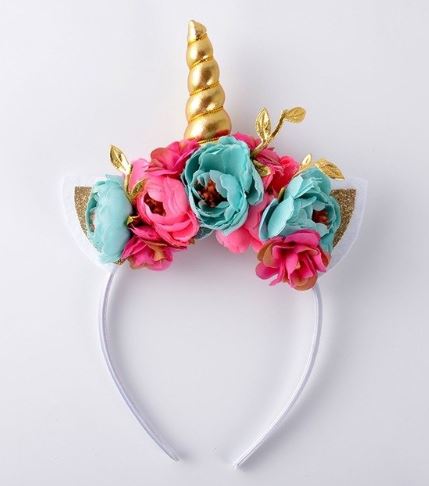 Aqua & Pink Splendid Unicorn Headband