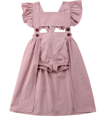Kryssi Kouture Ariella Dusty Rose Panel Skirted Romper