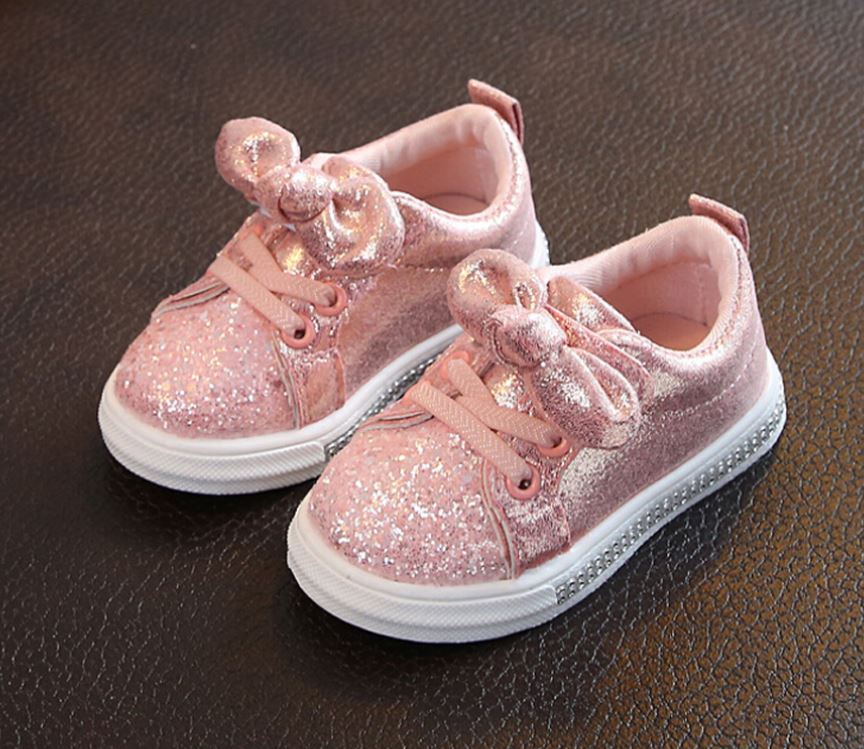 Girls Sparkle Velcro Runners