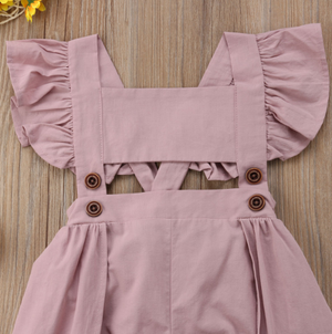 Kryssi Kouture Ariella Dusty Rose Panel Skirted Romper