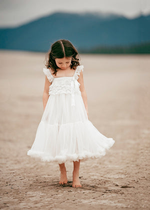 Kryssi Kouture Exclusive Girls White Ivory Spencer Tulle Twirl Dress
