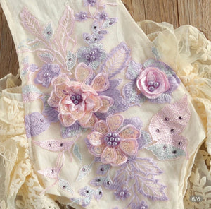 Hazel Purple Vintage Lace Romper