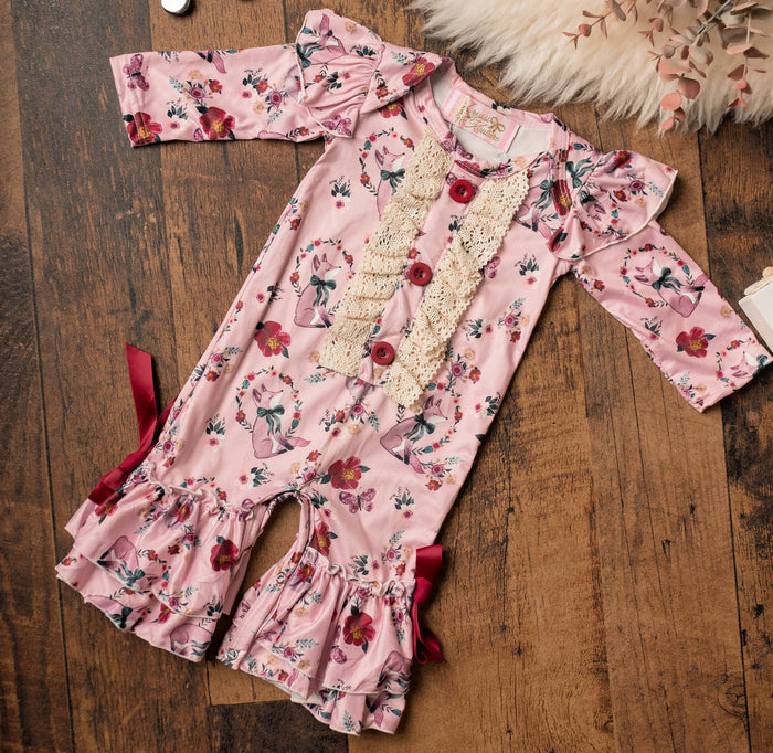 Pink Fox Ruffle Jumpsuit