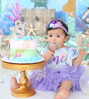Baby Girls First Birthday Mermaid Leotard & Pettie Skirt