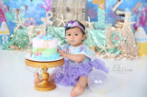 Baby Girls First Birthday Mermaid Leotard & Pettie Skirt