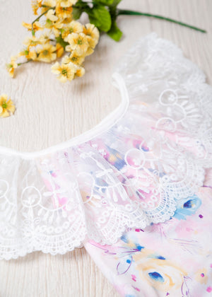 Water Color Off Shoulder Romper