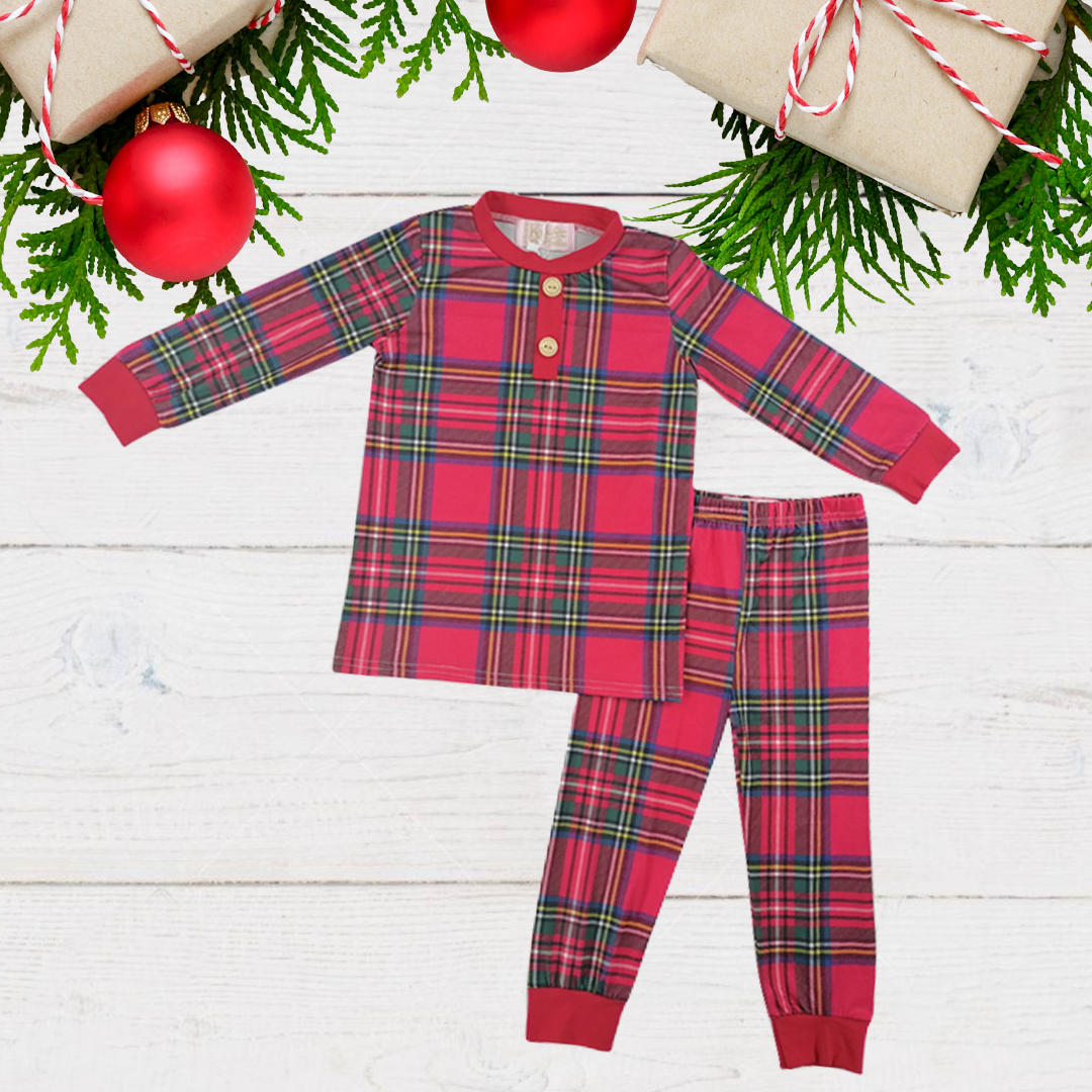 Tartan christmas pajamas sales