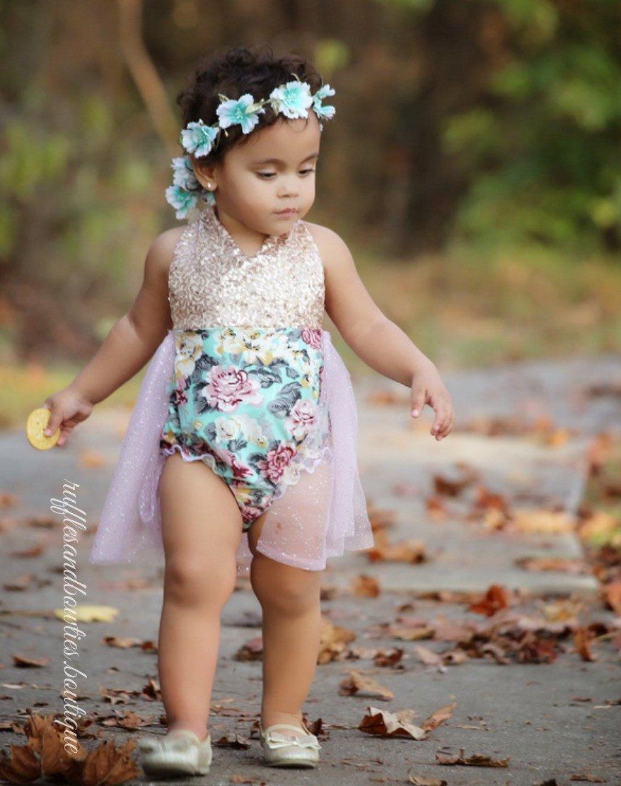 Aqua, Dusty Mauve & Gold Floral Tutu Romper - Vintage Floral Romper - Smash Cake - 1st Birthday - Second Birthday - Princess - Sparkle - Gold sparkle