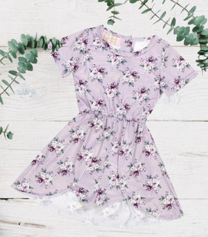 Light Purple Spring Skirted Romper