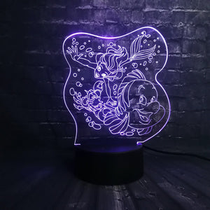 Little Mermaid Family Led Plugin Light