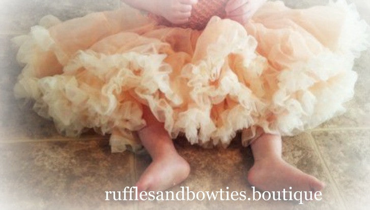Soft Peach Petti Tutu Skirt Bloomers - Ruffles & Bowties Bowtique - 2