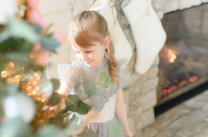 Hazel Grace Vintage Lace Holiday Dress - Holiday Dress - Girls Grey Vintage Holiday Dress - Birthday Dress - Dress Boutique