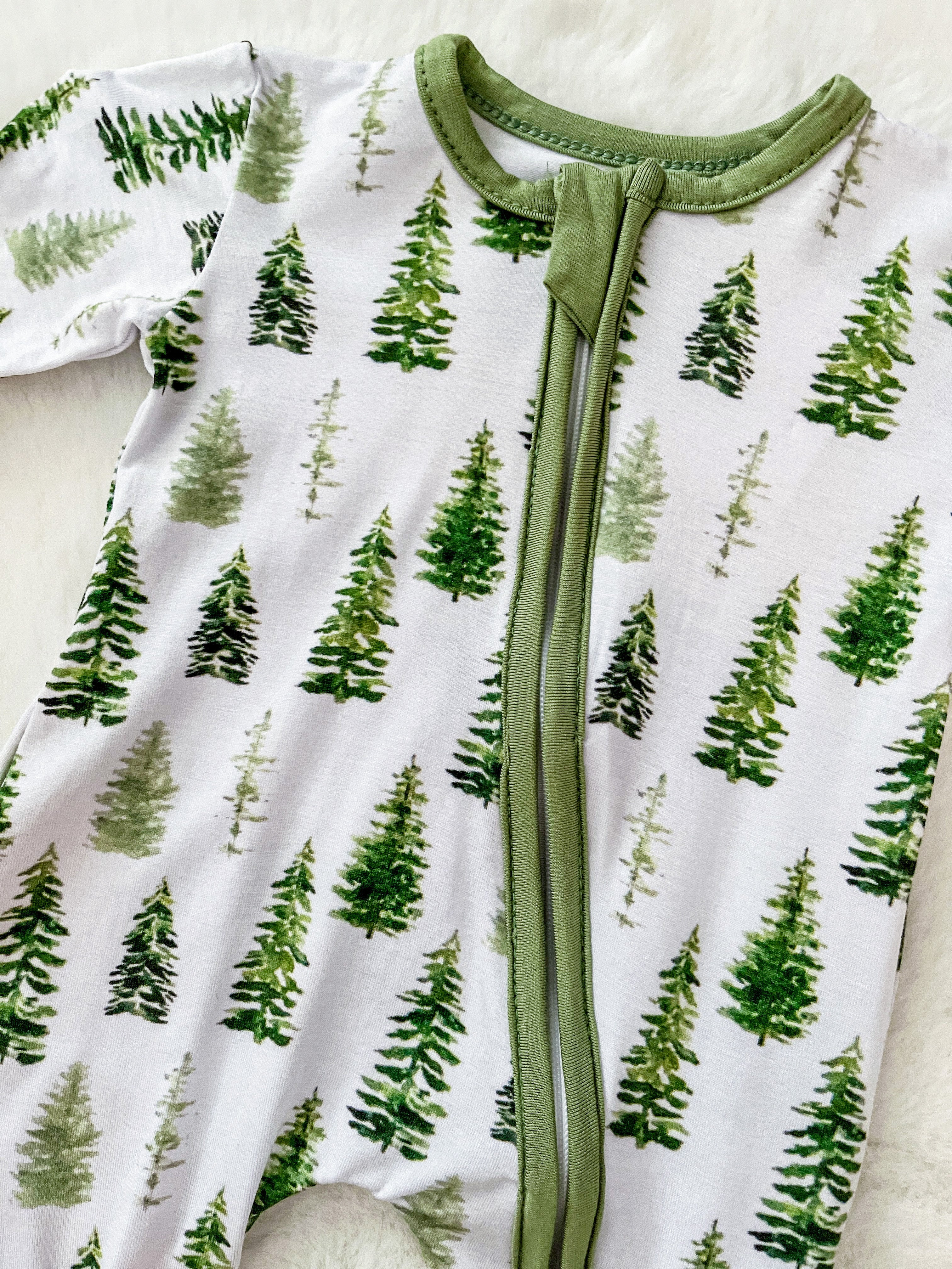 Premier Baby Printed Bamboo Zippies - Forest Trees