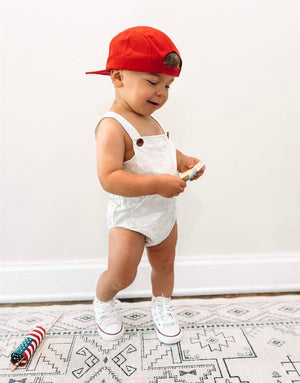 Pocket & Buttoned Unisex Seasonal Romper  - Heather Grey