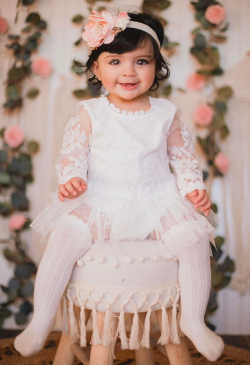 baby girl vintage white romper lace first birthday