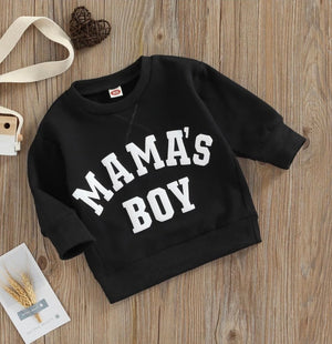 mommy me boy matching shirts  toddler Boys Black mammas boy black long sleeve sweatshirt