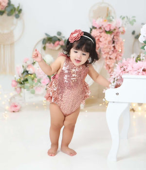 TOP SELLER - Primrose Rose Gold Sequin 2 Pc Birthday Set