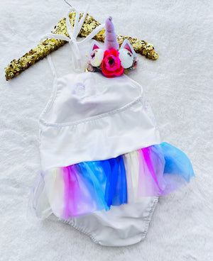 first birthday unicorn baby girl romper rainbow tutu skirted outfit magical unicorn one 