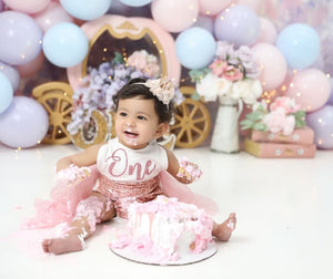 Kryssi Kouture Exclusive Girls First Birthday Darling Dazzle Rose Gold 1st Birthday TUTU Romper