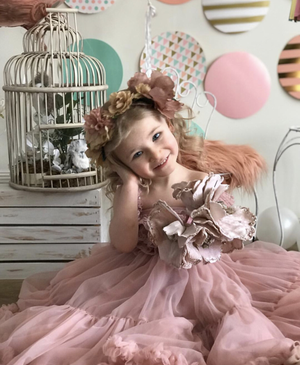 Girls Dusty Rose Spencer Twirl Dress