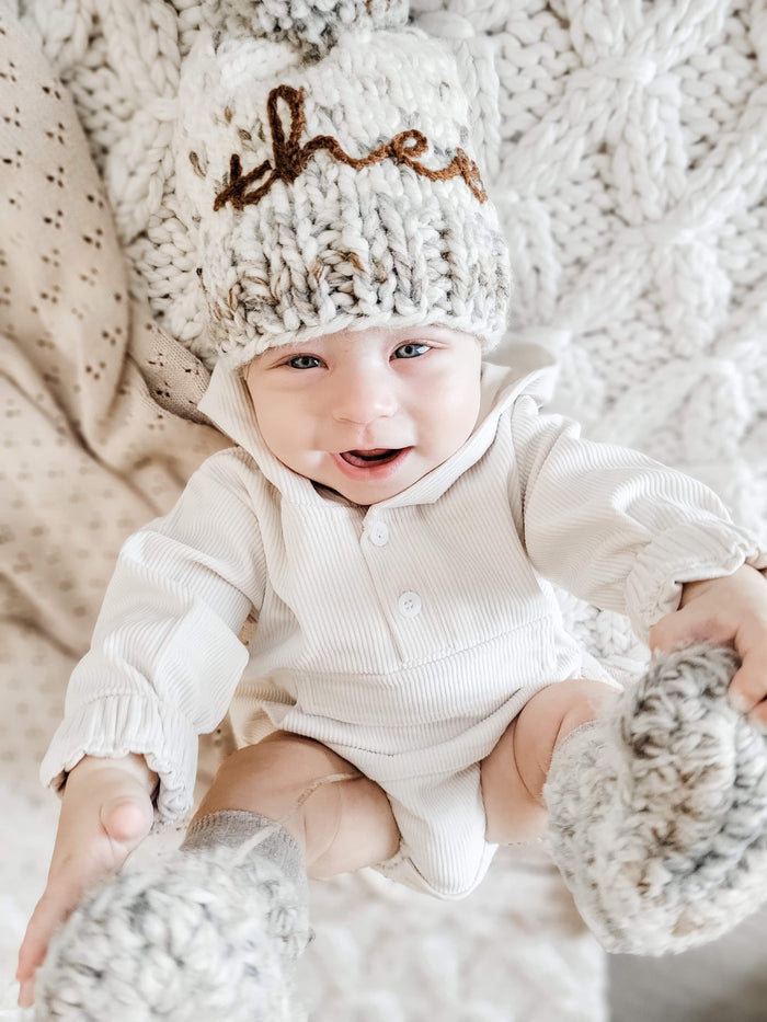 Kids White Rib Hood Pocket Romper