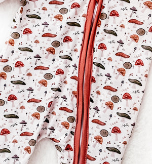 Premier Baby Printed Bamboo Zippies - Mushrooms