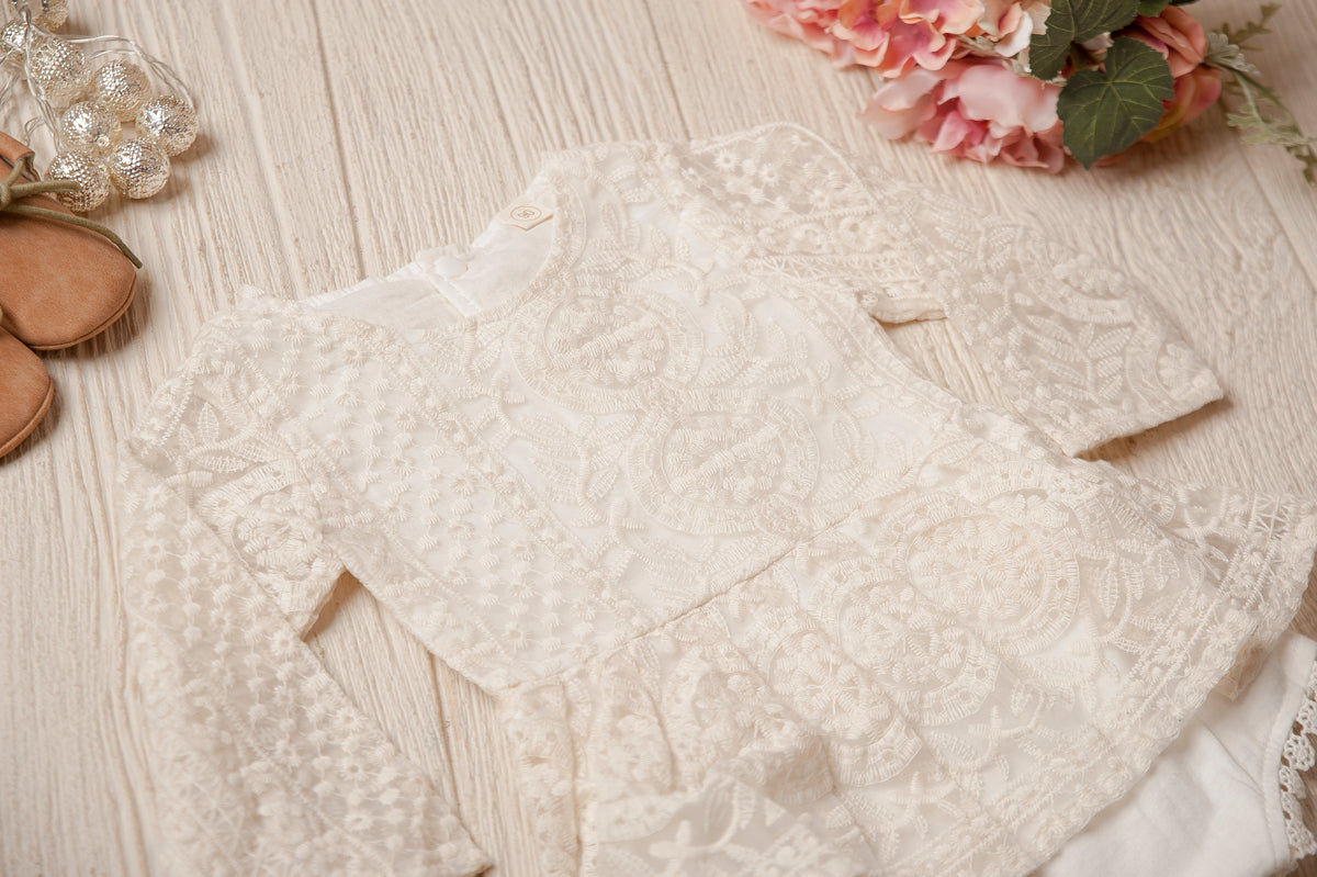 Stacy Lynn Ivory Lace Romper