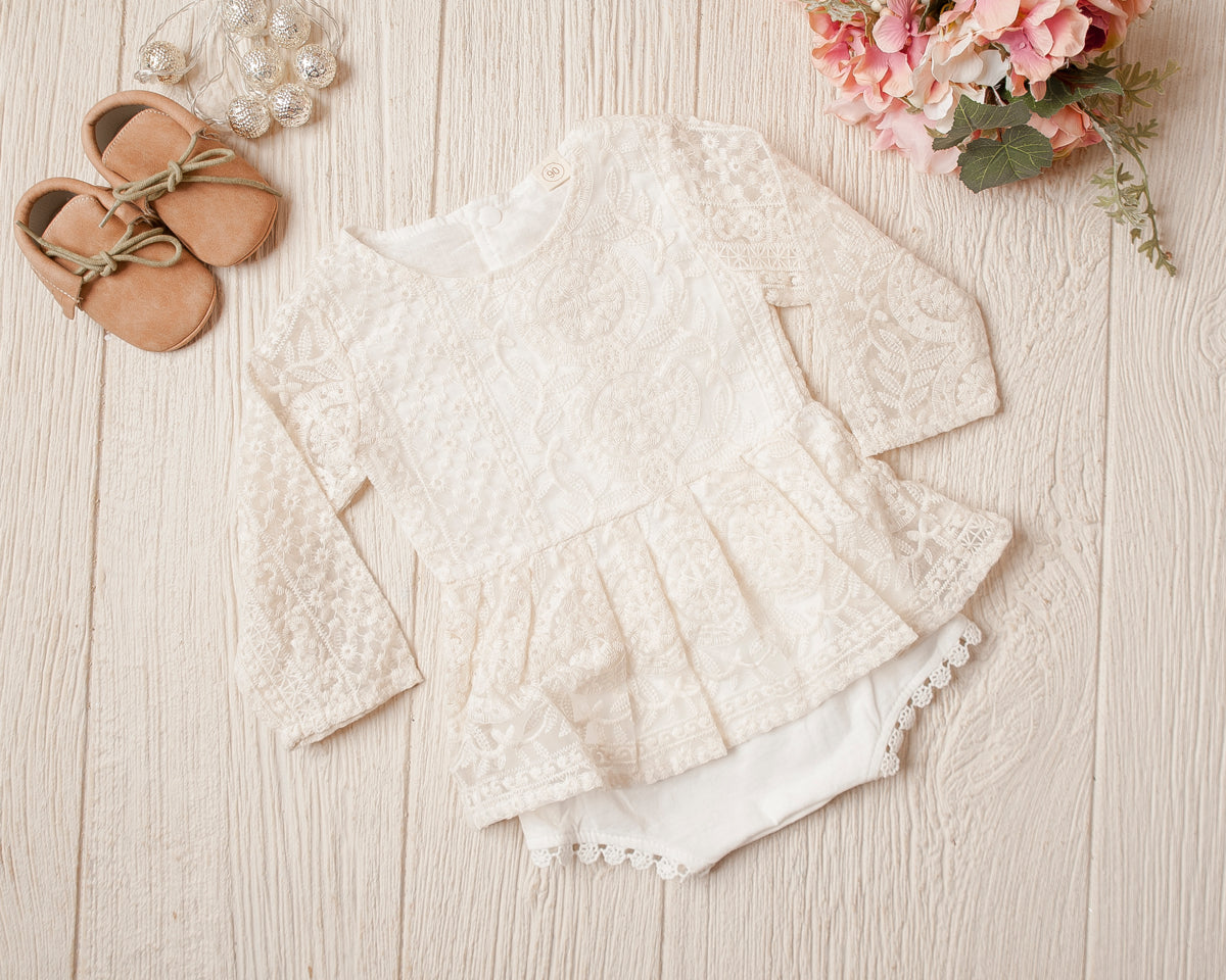 Stacy Lynn Ivory Lace Romper