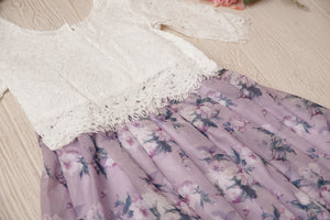Annabelle Lace Top & Floral Maxi Skirt
