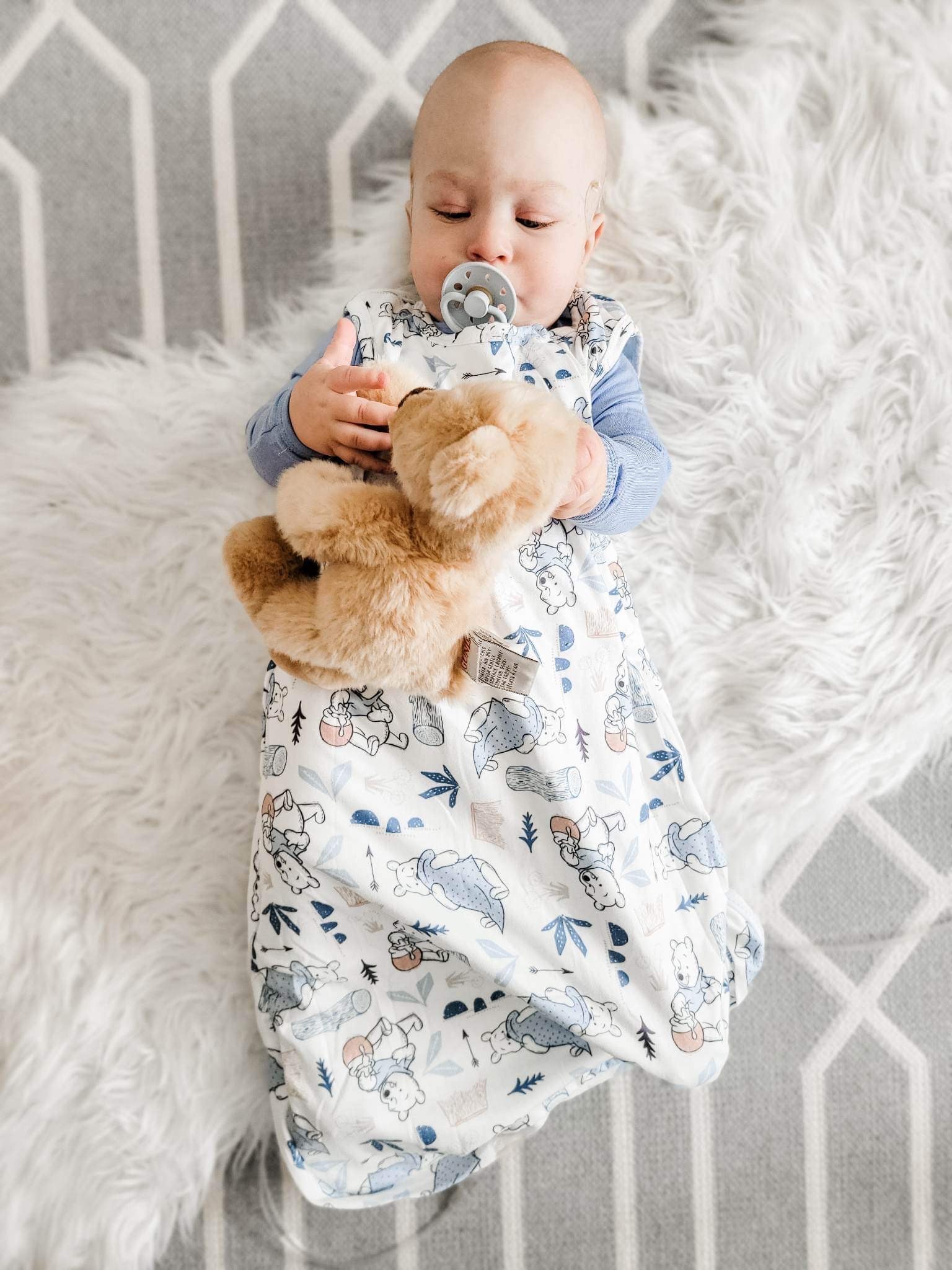 Infant GIrls & Boys Lined Sleep Bags - Pooh Bear - TOG Rating 1.25