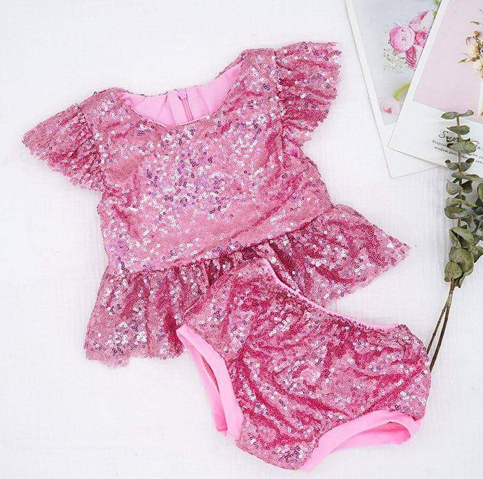 NEW - Marilyn Sweet Icing Pink Sequin 2 Pc Birthday Set