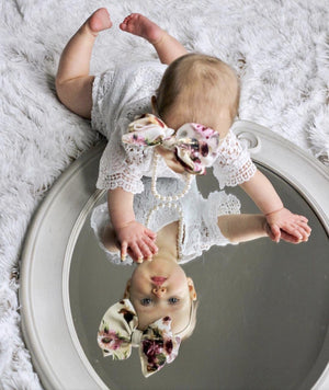 Lily Boho Vintage Lace Baby Girl Wing Sleeved Romper