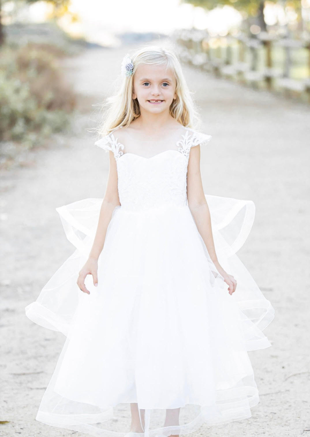 Kryssi Kouture Angelic Grace White Flower Girl Dress
