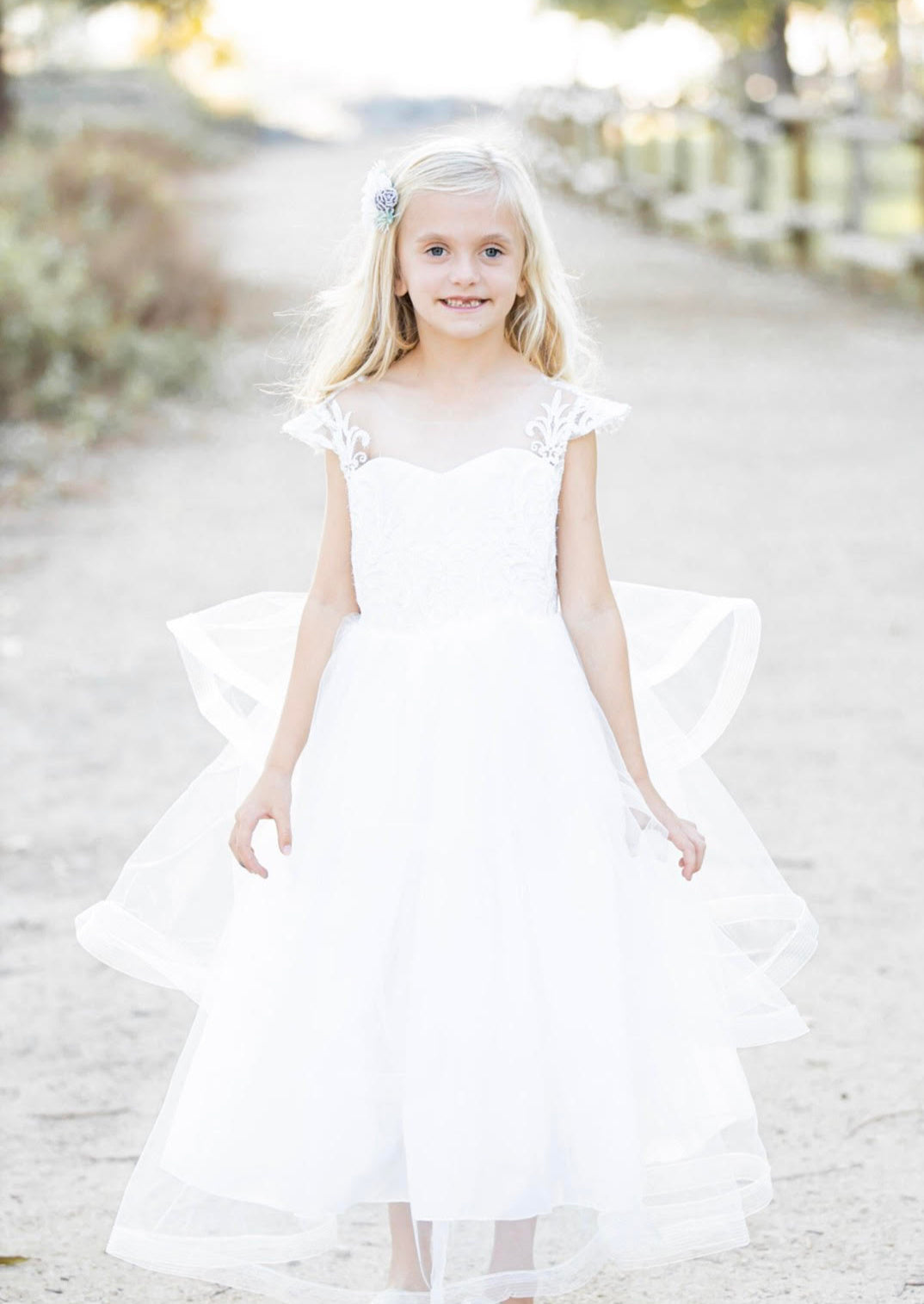 Kryssi Kouture Angelic Grace White Flower Girl Dress