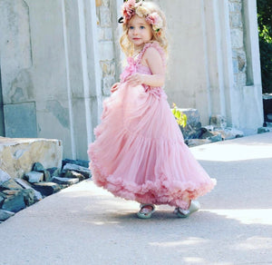 Kryssi Kouture Exclusive Girls Dusty Rose Spencer Tulle Twirl Dress