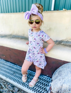 Light Purple Spring Skirted Romper