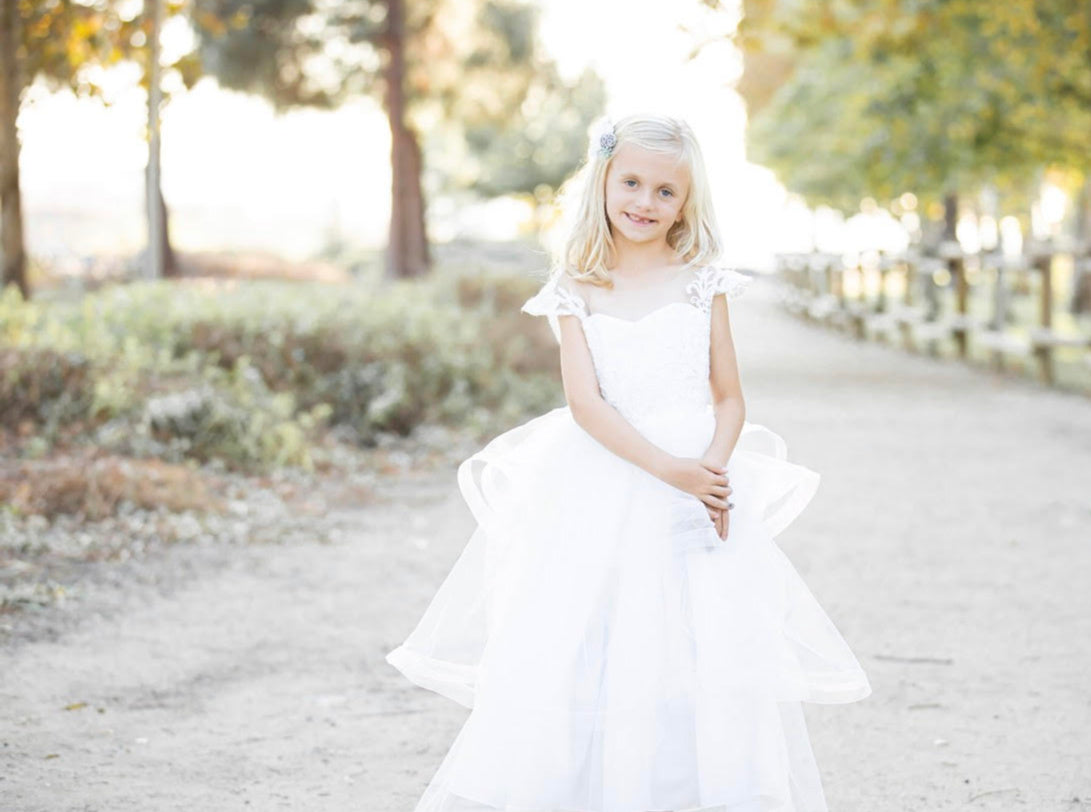 Kryssi Kouture Angelic Grace White Flower Girl Dress