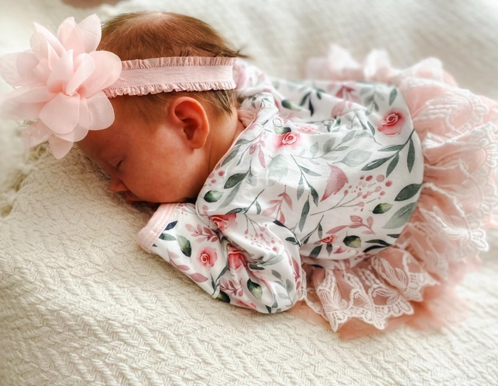 Kryssi Kouture Sienna Tutu Jumpsuit - Pink Rose Floral Pink Tutu