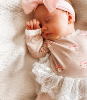 Kryssi Kouture Sienna Tutu Jumpsuit - Tan Floral White Tutu